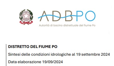 Sintesi delle condizioni idrologiche al 19 settembre 2024