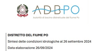 Sintesi delle condizioni idrologiche al 26 settembre 2024