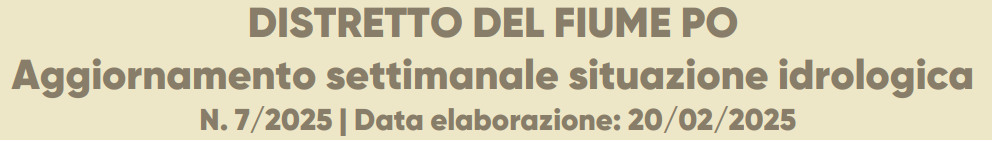 Aggiornamento settimanale situazione idrologica – 20/02/2025